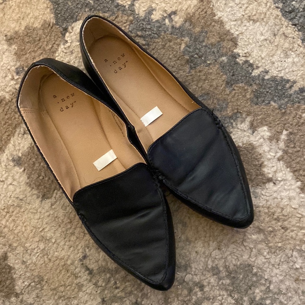 Faux leather loader flats EUC